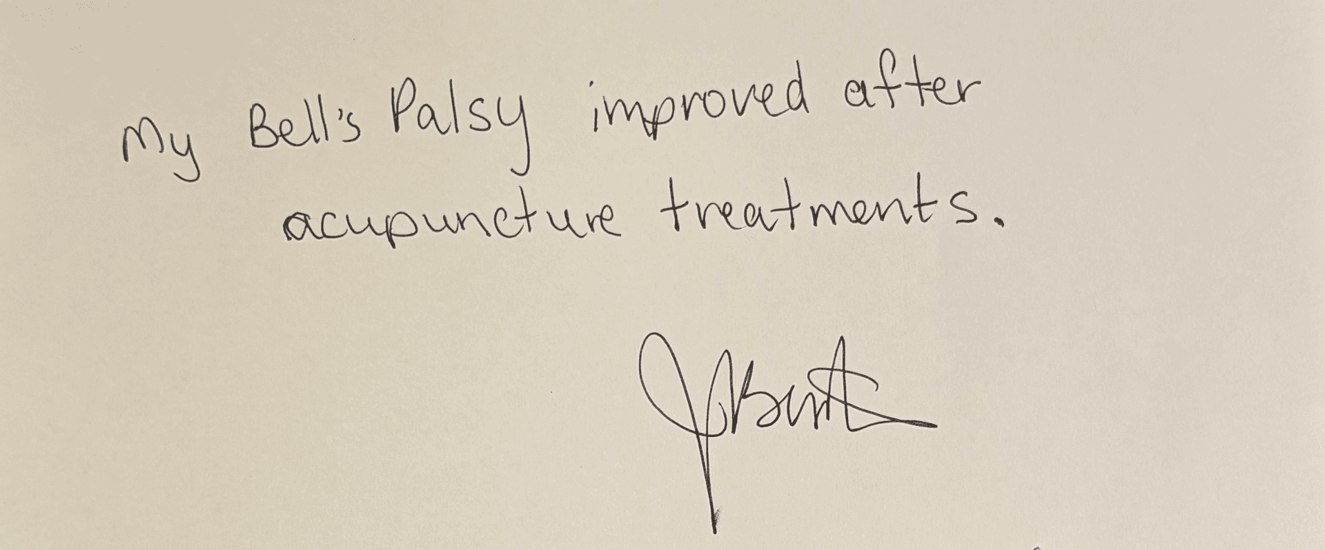 Handwritten patient testimonial 1